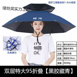 Umbrella Hat Head-Mounted Umbrella Hat Fishing Sun Umbrella Outdoor Tea Picking Sanitation Sunscreen Umbrella Folding Umbrella