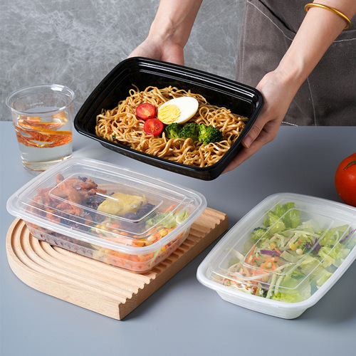 A 6828 double-layer packing box with thick white commercial fast food meal container, European-style divided meal box