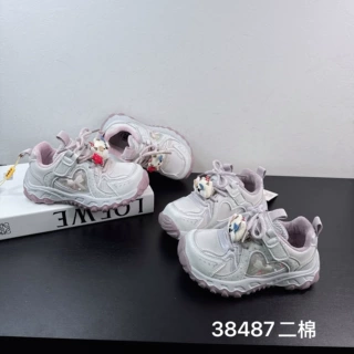 38487  儿童休闲运动鞋26冬新款二棉洋气女孩甜美舒适百搭休闲鞋