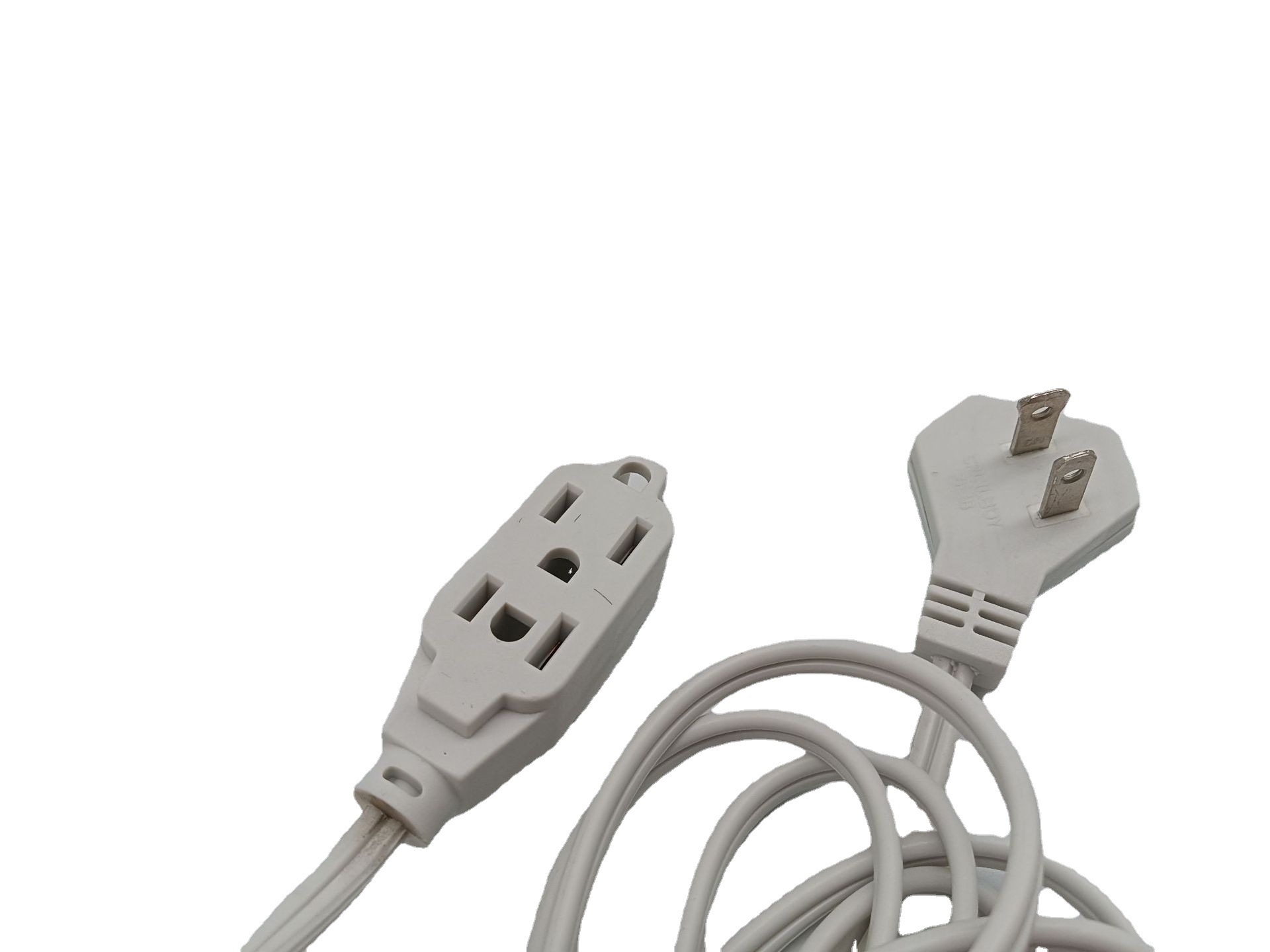 美国延长电源线 美标歪头二插大小片带9孔插座延长线 美标延长线