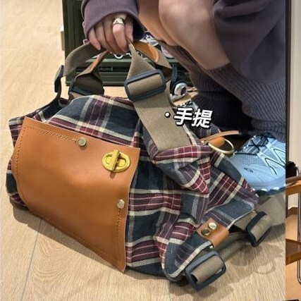 Factory Direct Sales Low Price Backpack College Dual-Use Retro Plaid Bag 2025 New Large Capacity Satchel Backpack for Women