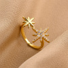 Small design advanced ring, one size zirconium from pearl, accessory, light luxury style