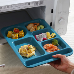 Cross-border plastic divided weight-loss meal plate school meal plate kindergarten meal plate rectangular self-service fast food plate