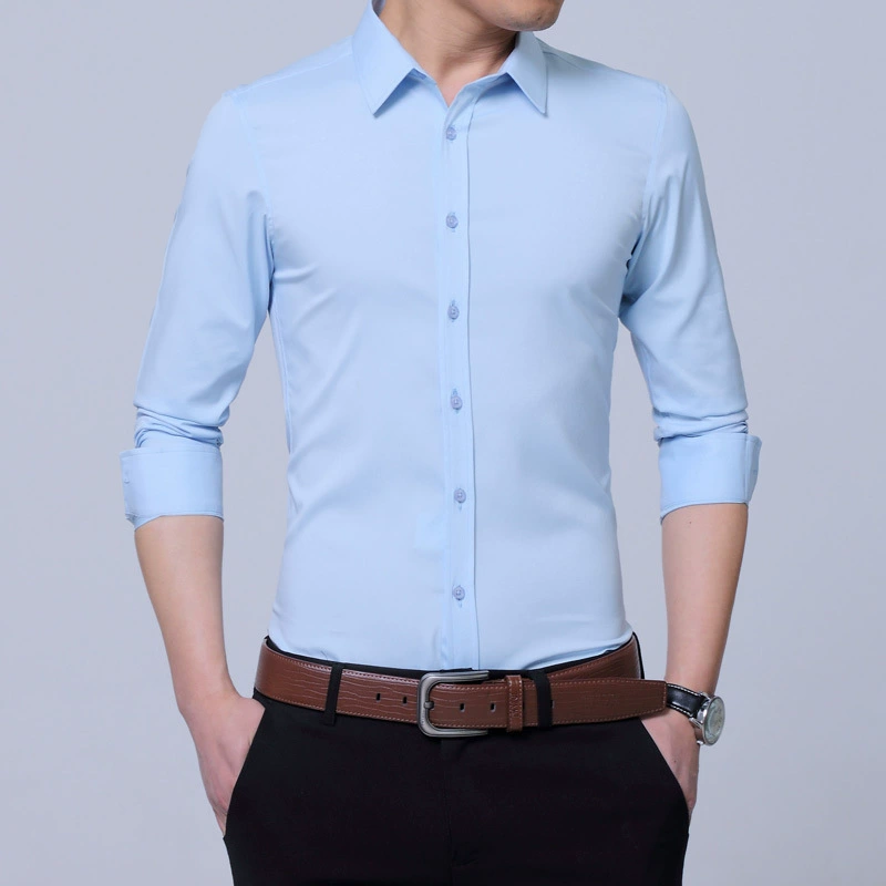 Рубашка, мужской костюм-жакет классический для работы, Slim fit, осень