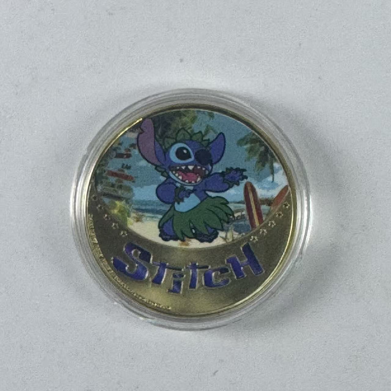 Cinco monedas conmemorativas de Starbaby, monedas de anime, monedas conmemorativas de Stitch, colecciones de regalos de monedas conmemorativas de Stitch