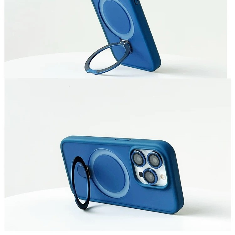 Étui de téléphone magnétique givré avec support pour iPhone 17 Pro, 16, 15 et 14, compatible avec les modèles suivants :_voghion.com