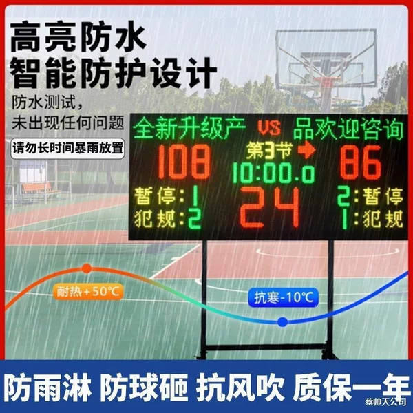 Basketball game electronic scoreboard 24-second offensive countdown timer LED large screen display board