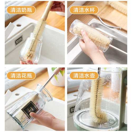 Factory direct sales extended wooden handle cup brush wall breaker cleaning artifact no dead ends bottle vacuum cup cleaning brush