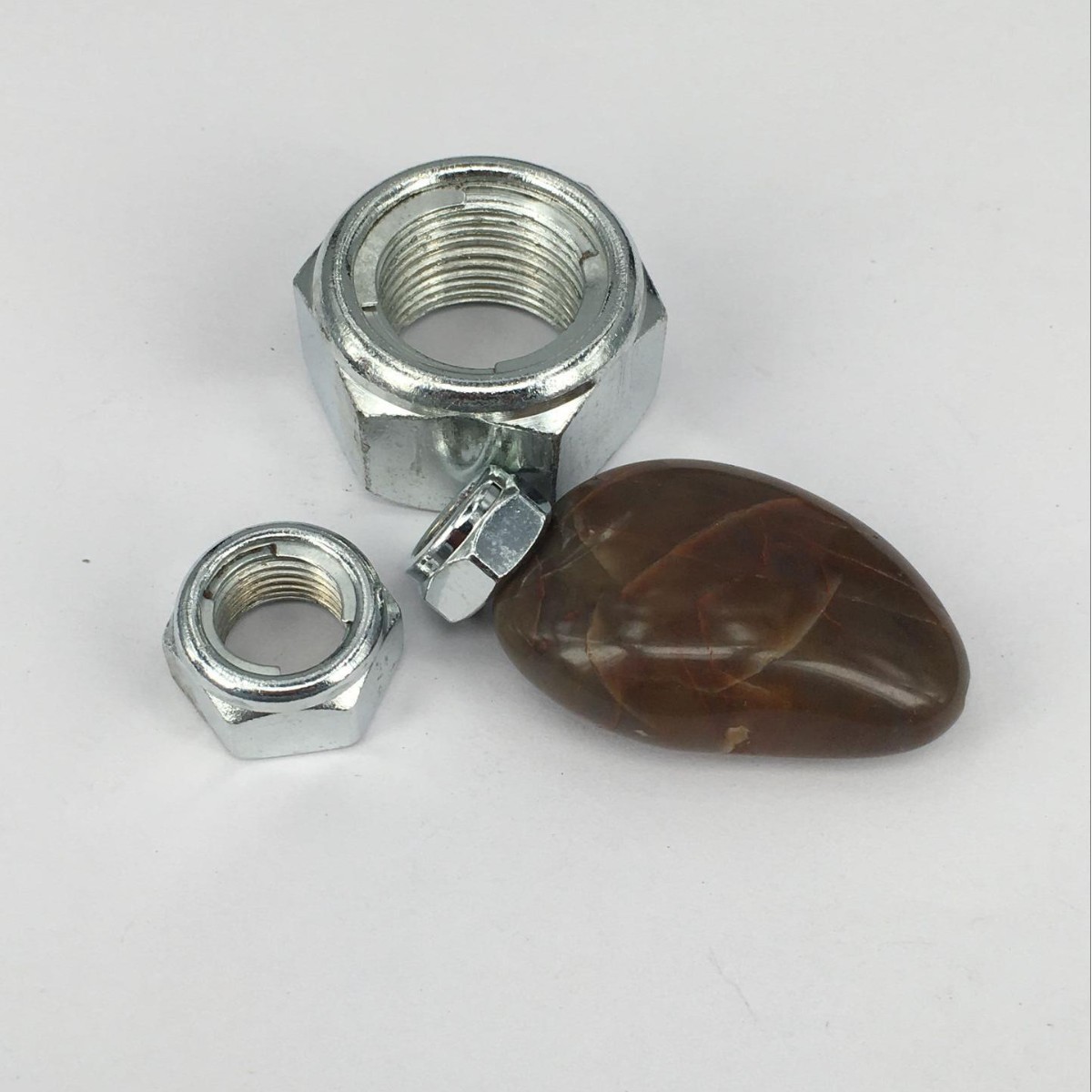 镀锌金属细牙锁紧螺母GB6185防松防滑螺帽自锁螺母M8 *1.0现货