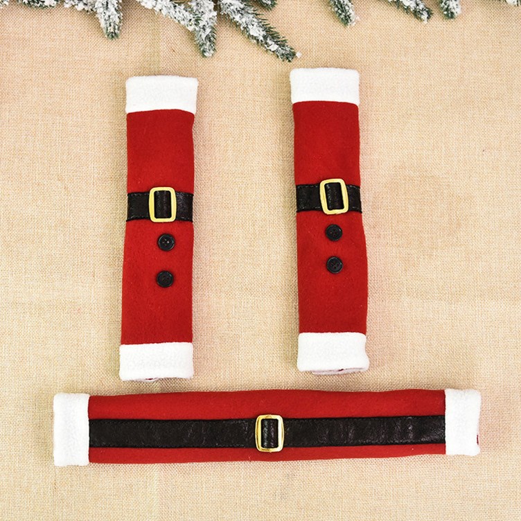 Decoración de Navidad guantes de mano de tela de lana para refrigerador guantes de mano de puerta para uso doméstico guantes de protección de microondas