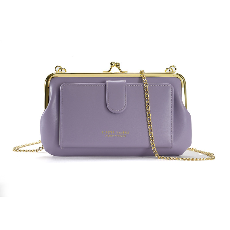 2024 nueva bolsa de hombro de una sola mujer bolso de cadena bolso multifuncional tarjeta de bolso de teléfono móvil bolso de marco de clip de billetes