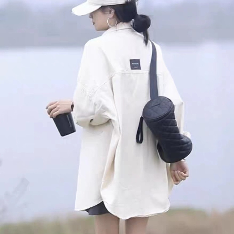 欧货韩版衬衫女中长款外套2025秋季复古港风宽松休闲小个子上衣|undefined