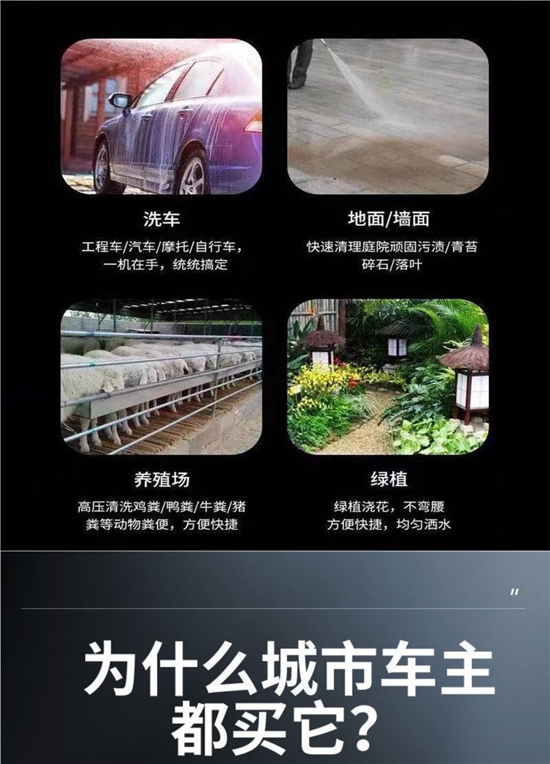 2024 New Wireless Car Washer High Pressure Water Gun