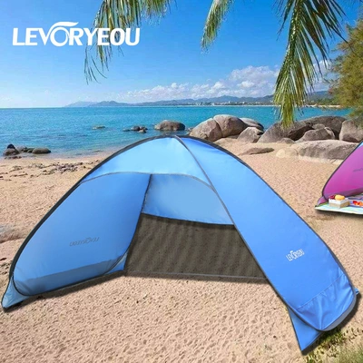 Seaside Beach Tent Dressing Outdoor Avtomobil dam çadırları - large-3-4-person-bottomless-blue-quick-opening-tent-applicable-number-of-persons