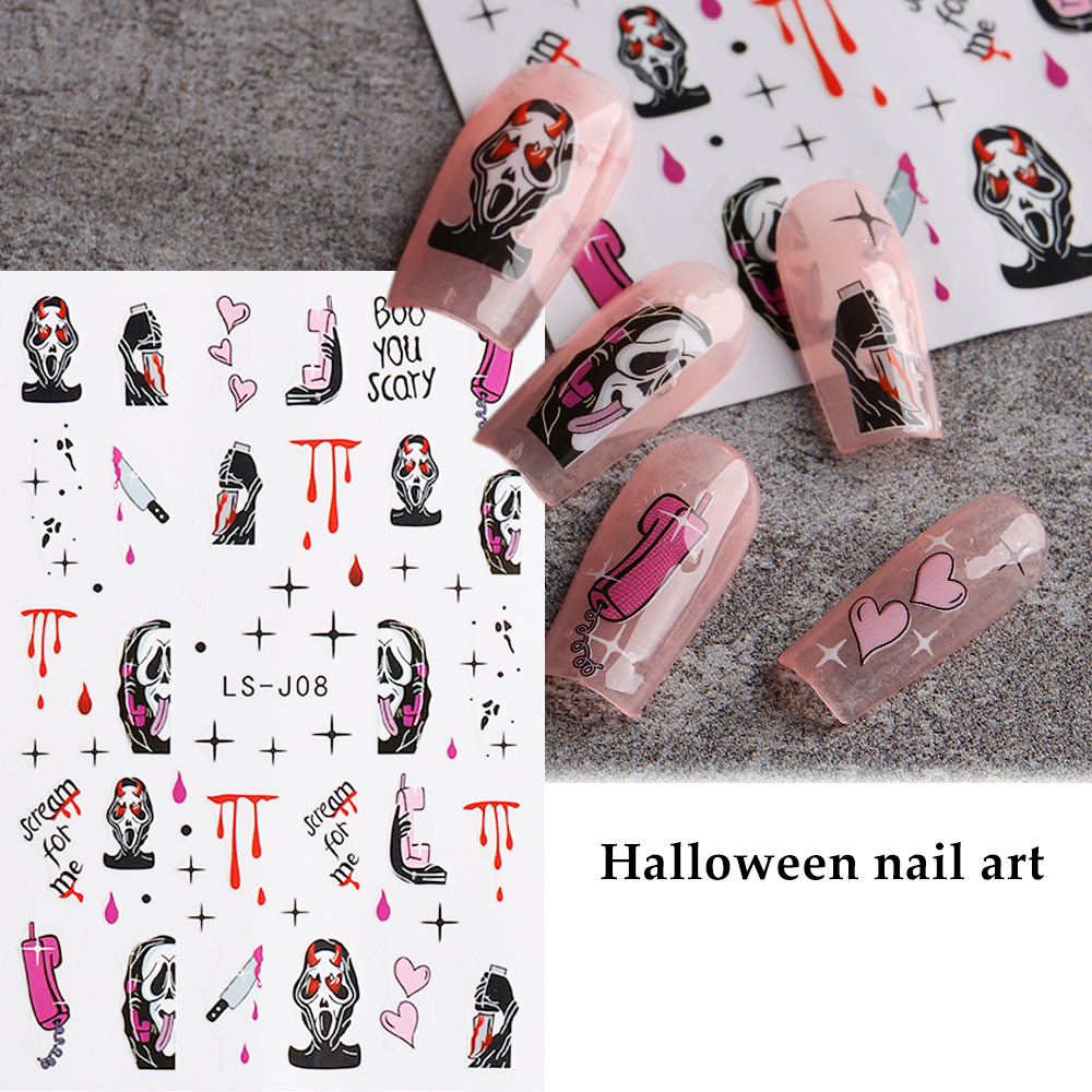 Halloween Cool Style Pumpkin Spider Grimace Paper Nail Patches 1 Piece display picture 3