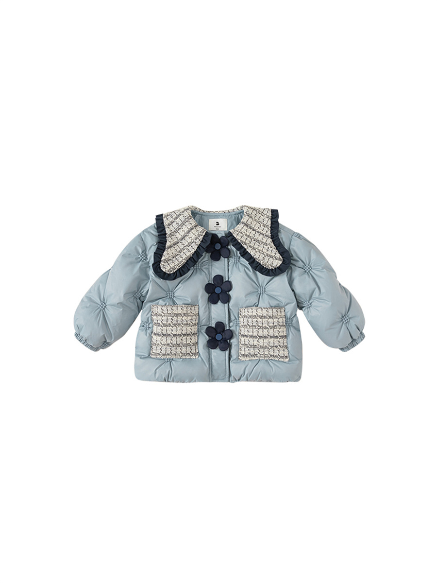 Babycity niños abajo chaqueta niñas muñeca collar abajo chaqueta de pato blanco abajo estilo Chanel ropa para niños DY23123