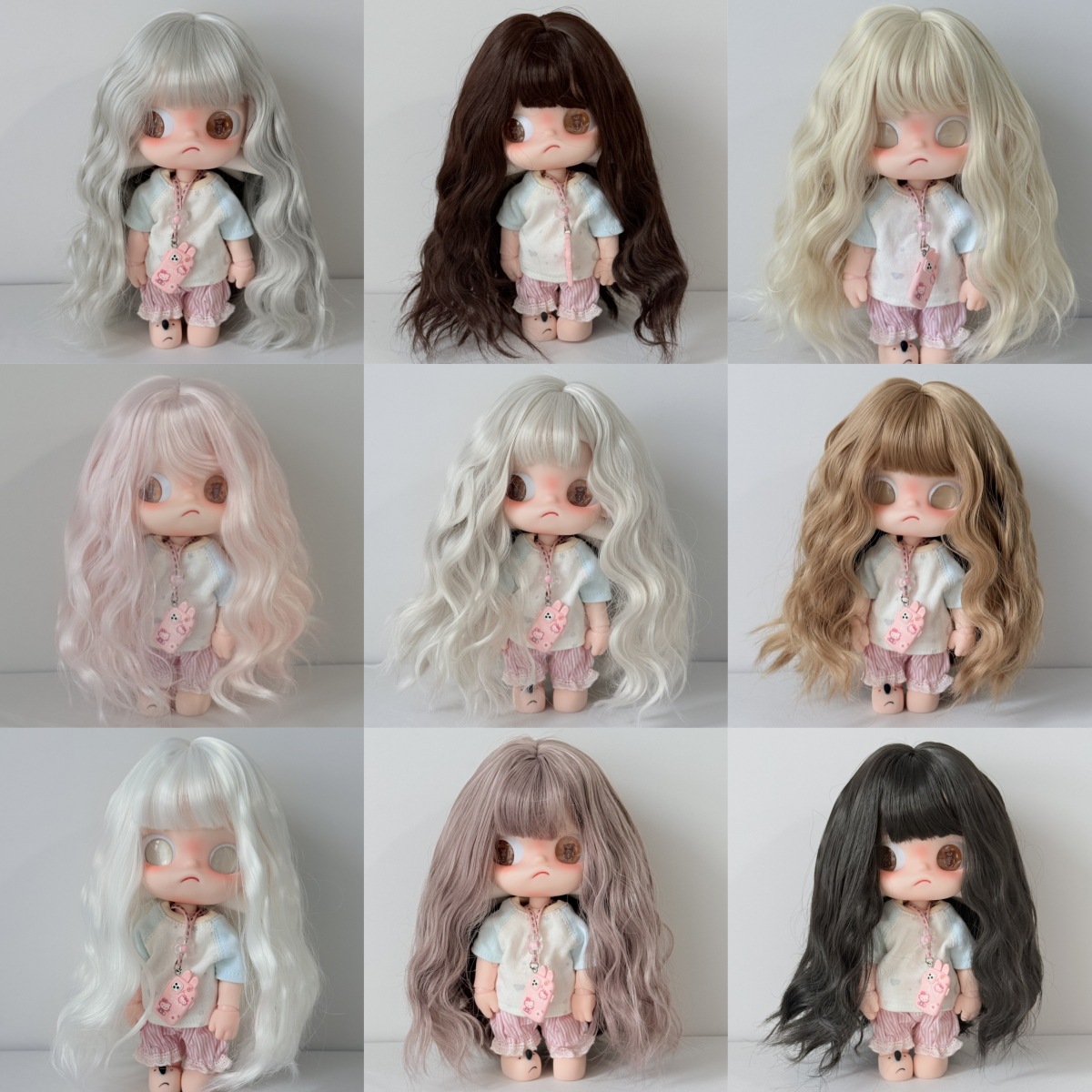Zisga Gingerbread Man Wig, Various Styles and Colors of Wool Curly Long Hair, American Doll Hair, Doll Wig