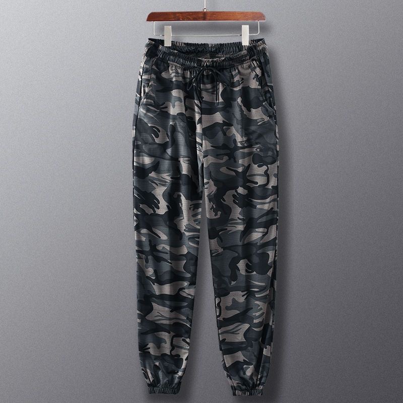 Silk summer thin camouflage quick dry elastic breathable trousers