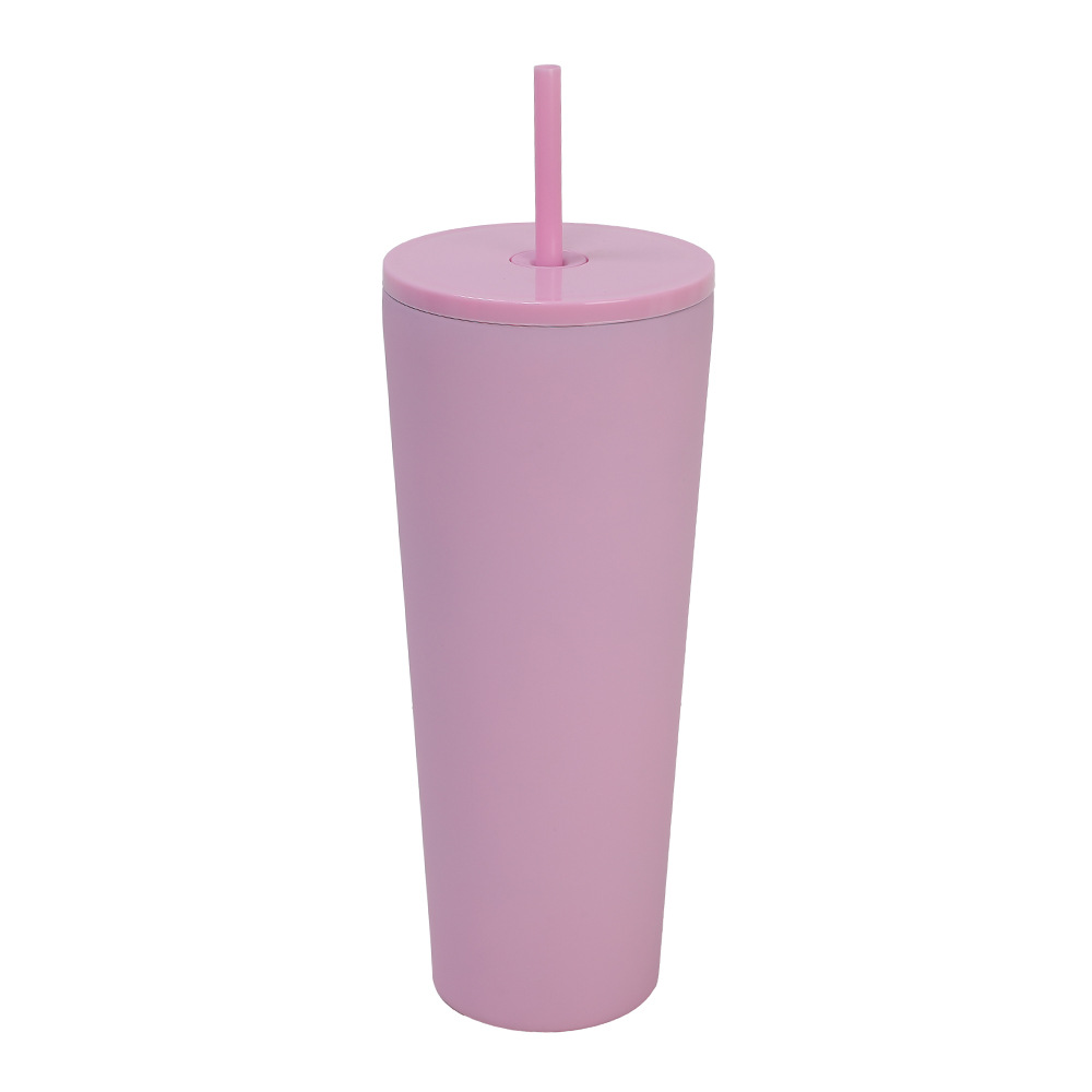 Nuevo producto transfronterizo Taza de paja de aislamiento de acero inoxidable 304 Taza de café para niñas de gran capacidad simple portátil Taza de agua doble