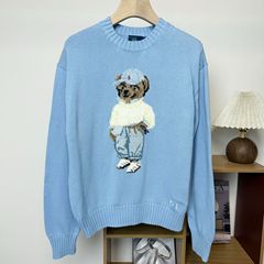 高品質/スキャン可能なクマの25年秋冬新作純綿ヘビーウェイト刺繍ラウンドネックセーターニット婦人服