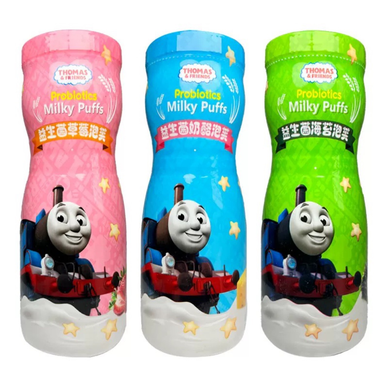 Bolele Thomas Probiotic Puffs Baby Corn Star Puffs Teething Biscuits Snacks 60g*24 Cans