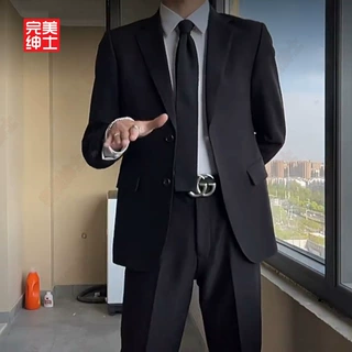 男士通勤修身西装套装伴郎服新郎结婚礼服正装韩版伴郎团新郎礼服