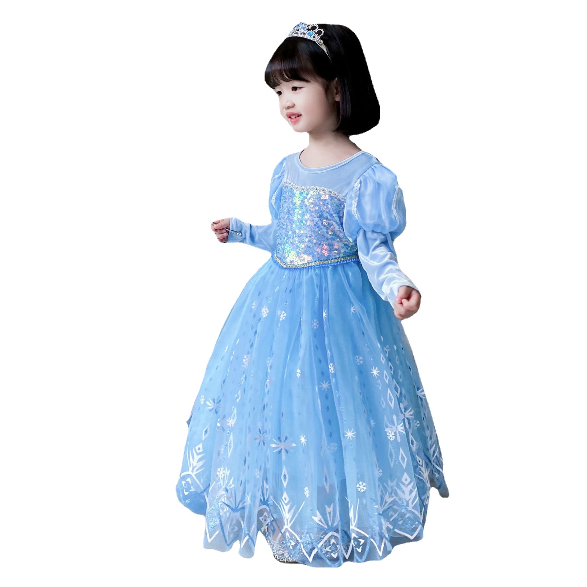 thumbnail image 5 of Vestido de niña de manga larga para otoño e invierno, vestido de princesa para niña, tesoro femenino para cumpleaños, 5 of 5