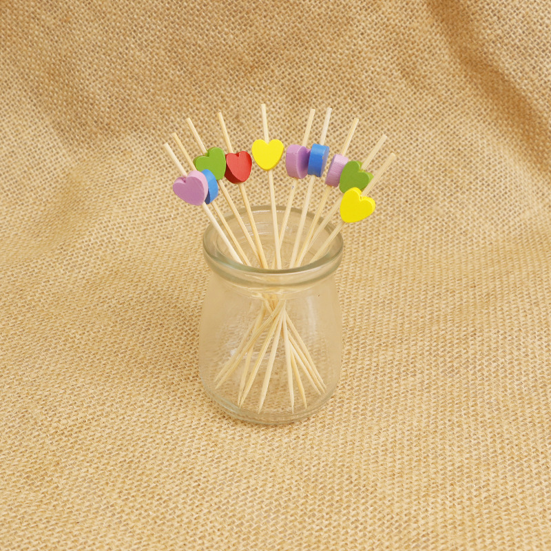 Desechable palo de bambú 12cm cóctel decorativo palo de postre