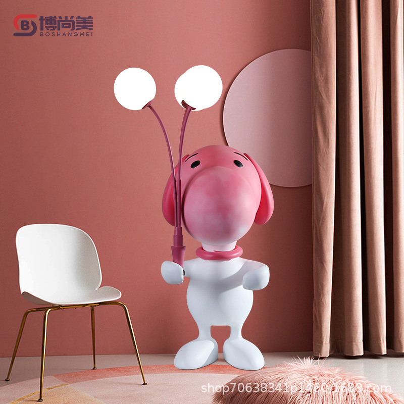 Snoopy Bedside Lamp Modern Living Room Children's Room Table Lamp Model Room Study Sculpture Ins Lamp Ins Style