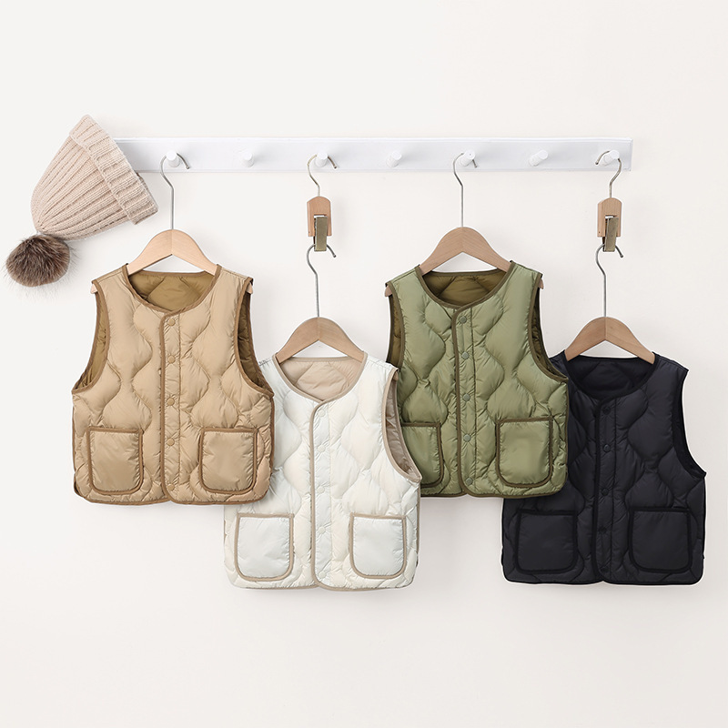 New boys and girls down vest children's light vest children's short coat winter children's clothing a generation of hair