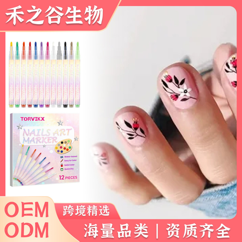 Torvikx DIY Nail Art Painting Pen, Bright and Colorful, Easy to Use, DIY in Many Occasions, Not Easy to Smudge Torvikx DIY Nail Art Painting Pen, Bright and Colorful, Easy to Use, DIY in Many Occasions, Not Easy to Smudge