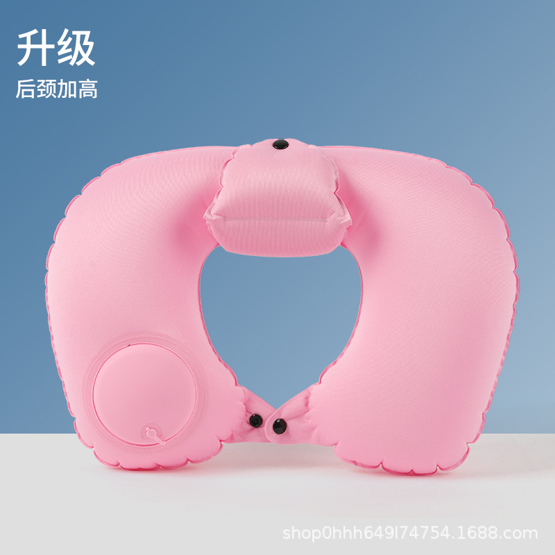 Almohada inflable, almohada para el cuello portátil de viaje, almohada en forma de U inflable, almohada para el cuello de tres tesoros de viaje, almohada para el avión