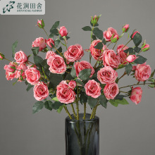 欧式玫瑰多伦玫瑰花多头卷边玫瑰花婚庆家居装饰植物花假花批发