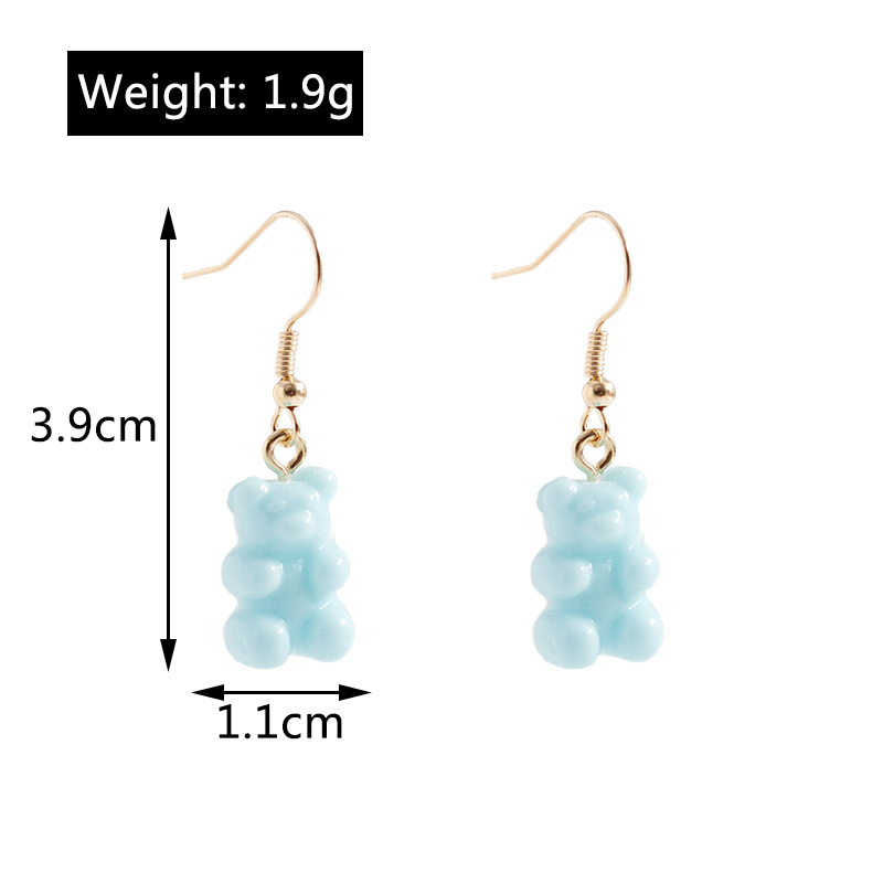 Boucles D'oreilles Créatives Ours Dessin Animé Couleur Bonbon Transparent display picture 1