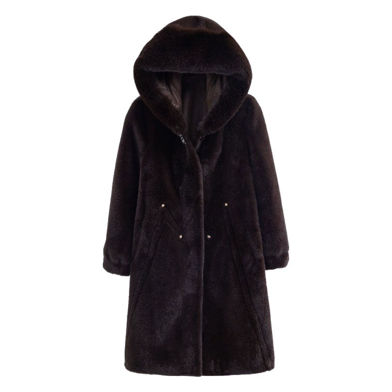 Зимняя одежда для матери среднего возраста 200 Цзинь, Норковое флисовое пальто Mingyu для женщин среднего и пожилого возраста, элегантное флисовое пальто для осени и зимы