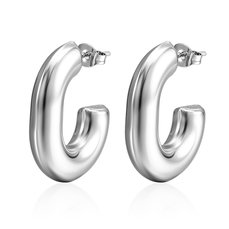 1 Pair Fashion C Shape Plating Stainless Steel Ear Studs display picture 4