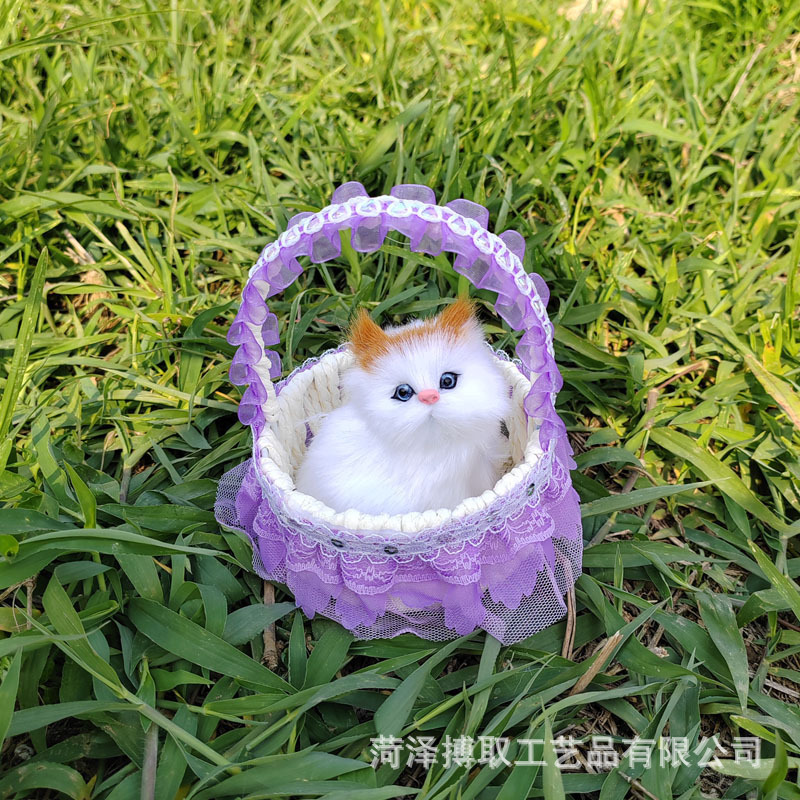 猫のレースを模倣したバスケットと呼ばれます。猫の誕生日プレゼント工芸品の置物は動物の模型レースを模倣します。|undefined