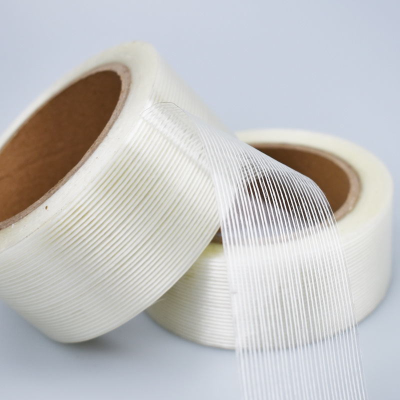 Transparent fiber adhesive tape, residue-free, single strip, textured fiberglass tape, fixed binding, bundled packing fiber
