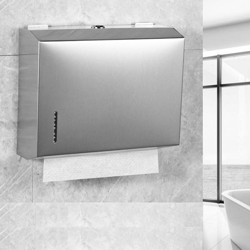 Dispensador de pañuelos cuadrado de acero inoxidable 304 para baño público