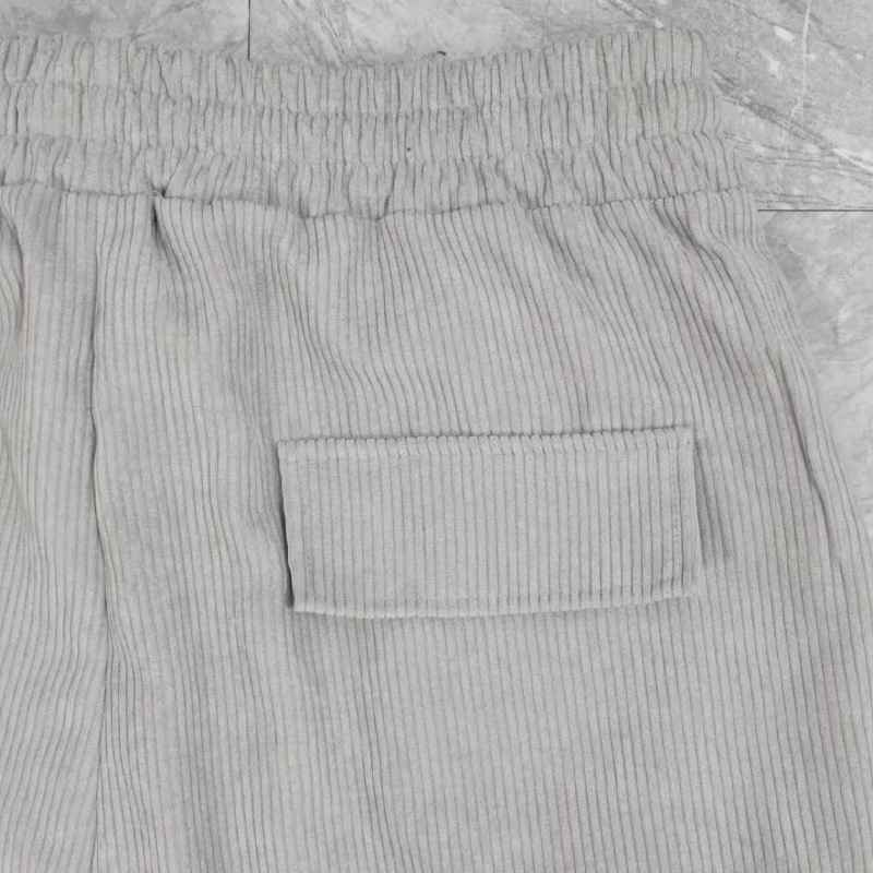2023 men's summer new tooling corduroy trousers Europe and the United States cross-border loose multi-bag casual straight trousers men_voghion.com