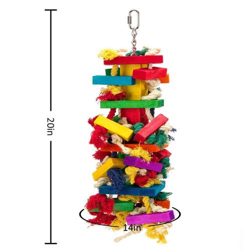 Parrot toys, bird cages, bird supplies, large colorful bird toys, cotton rope and wooden blocks to chew on, parrot chewing toys