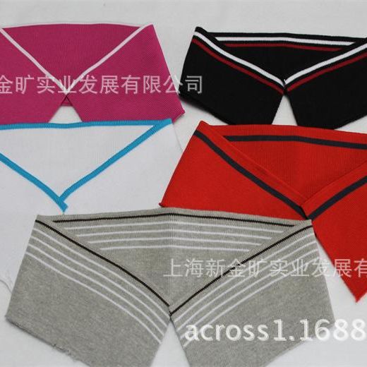 厂家供应色织罗纹领子袖口POLO衫领子扁机领t恤领横机罗纹布
