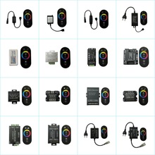 led全彩灯条无极调光器 RF无线6键全触摸铁壳RGB灯带控制器5-220V