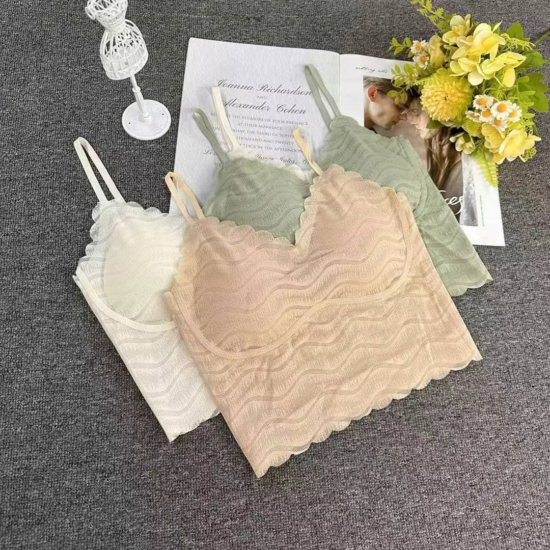 Nuevo algodón de látex sin marcas de alta calidad, chaleco de mujer sin anillo de acero, bra de yoga, ropa interior deportiva, mujer al por mayor