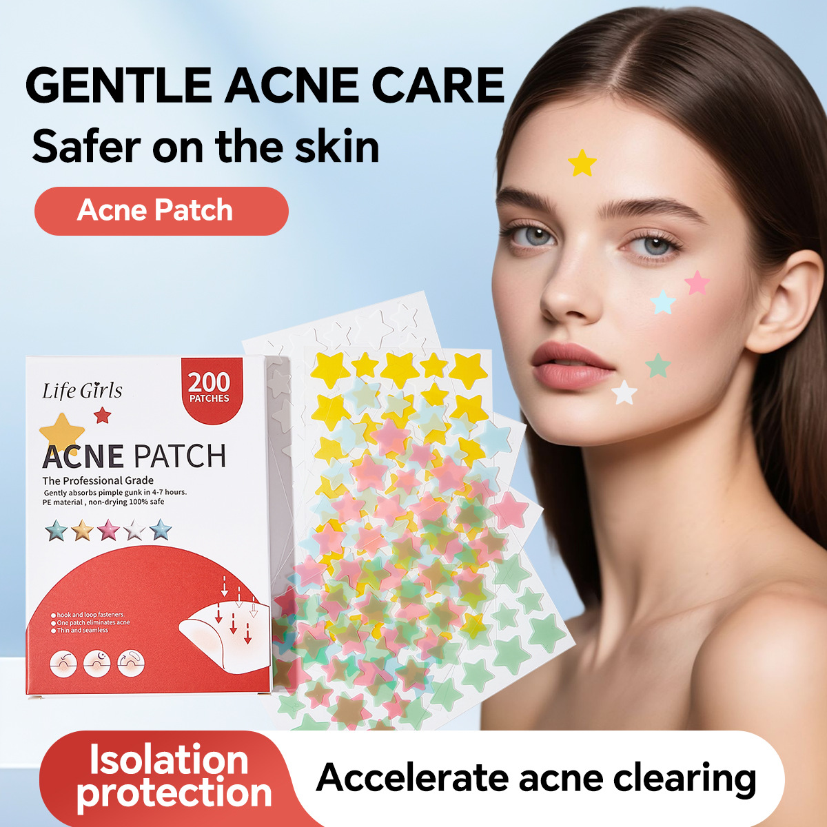 Life Girl Star Acne Paste Pro-Pel Skin Breathable Skin Acne Limpie Acne suave Acne Cross-Border Herramientas de belleza