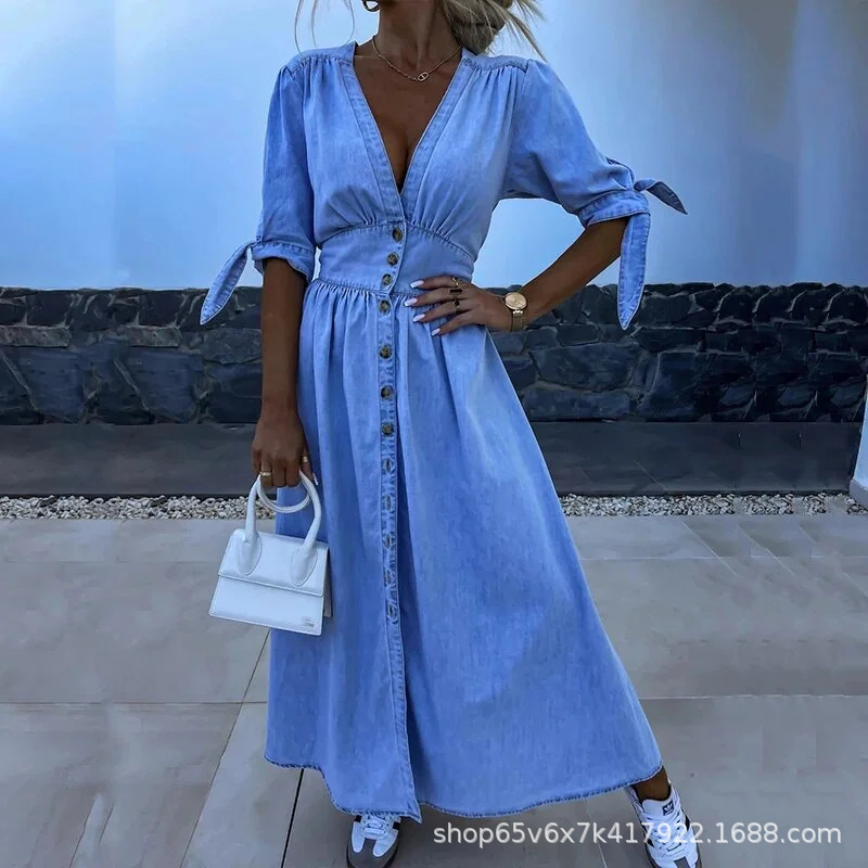 Olivia Denim Dress - Image 4