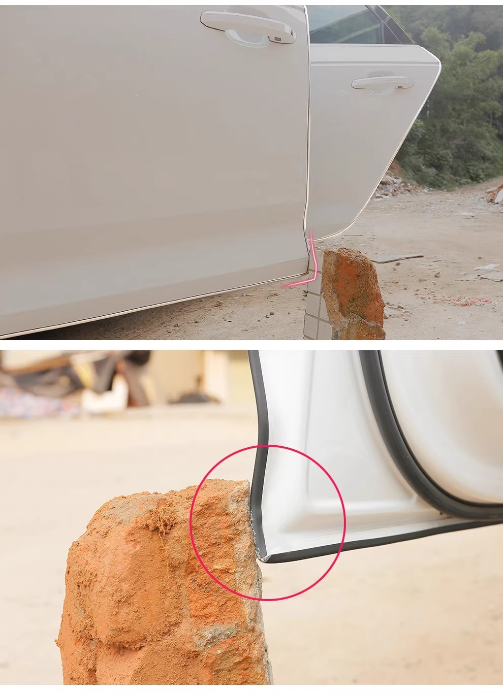 Car Door Anti-collision Strip Car Door Anti-scratch Anti-scratch Car Sticker Body Door Opening Rubber Strip Decorative Supplies Electroplated Bright Surface