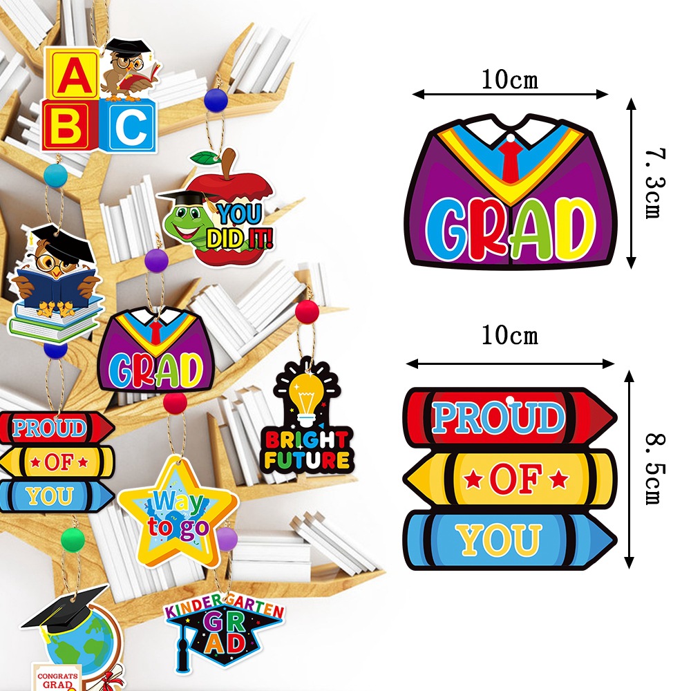 Transfronterizo nuevo jardín de infantes graduación temporada ceremonia aula decoración colgante graduación Etiqueta de regalo