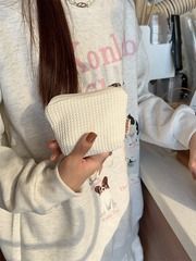 310173 威化格子小物件收納袋隨身小手包唇膏氣墊鑰匙口紅化妝包