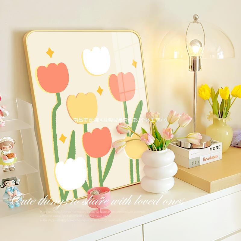 餐厅桌面摆件装饰画治愈系客厅玄关挂画卧室床头摆画简约